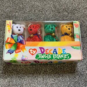 Ty 2003 Decade Bears Jingle Beanies Set